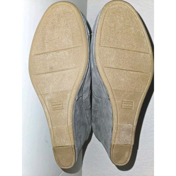NEW! TOMS Desert Wedge High Grey Suede Women's Size 10 Ankle Boots Zipper Side - Picture 8 of 14